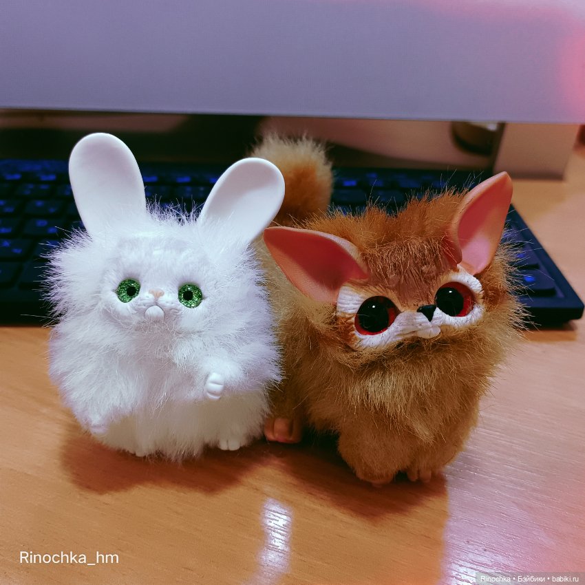 Новогодние зверюшки — Игрушки в смешанной технике (мех и глина): Арт (фото 3)