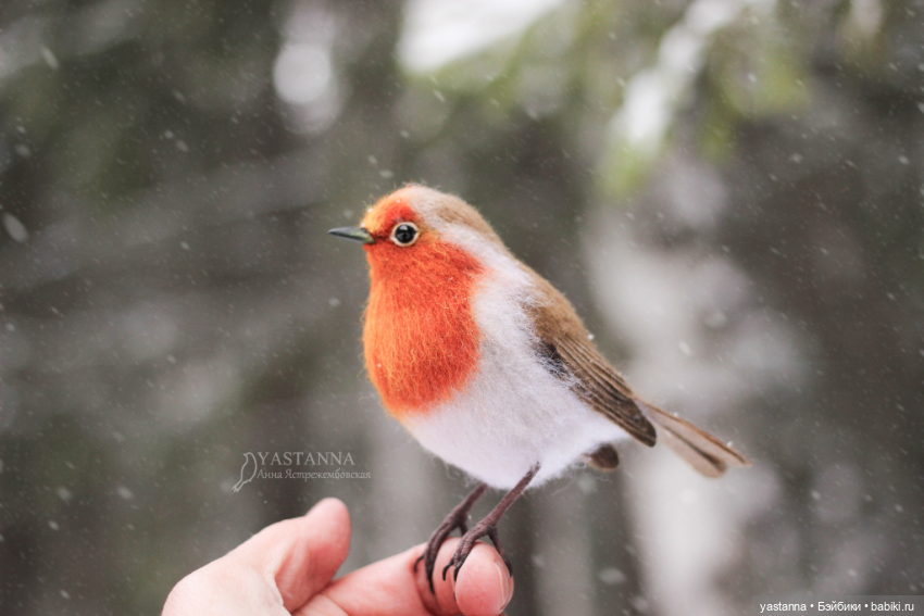 И снова птички — Валяные игрушки из шерсти: сухое валяние (фото 10)