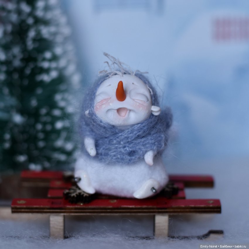 Снеговичок и Снежинка — Домашние фото авторских игрушек: Тедди (фото 3)