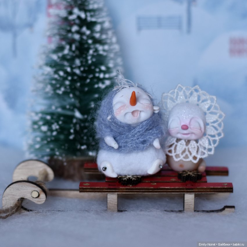 Снеговичок и Снежинка — Домашние фото авторских игрушек: Тедди