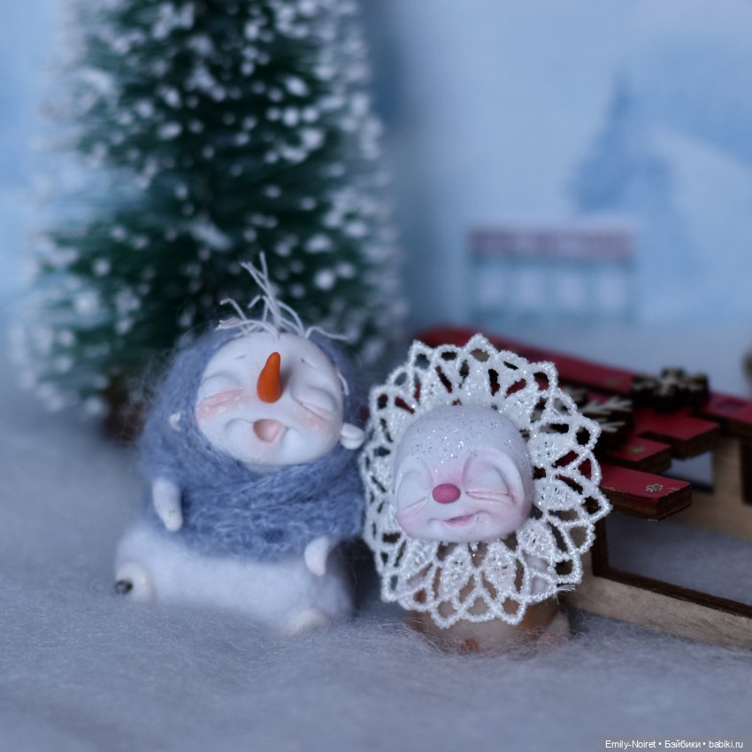 Снеговичок и Снежинка — Домашние фото авторских игрушек: Тедди (фото 6)