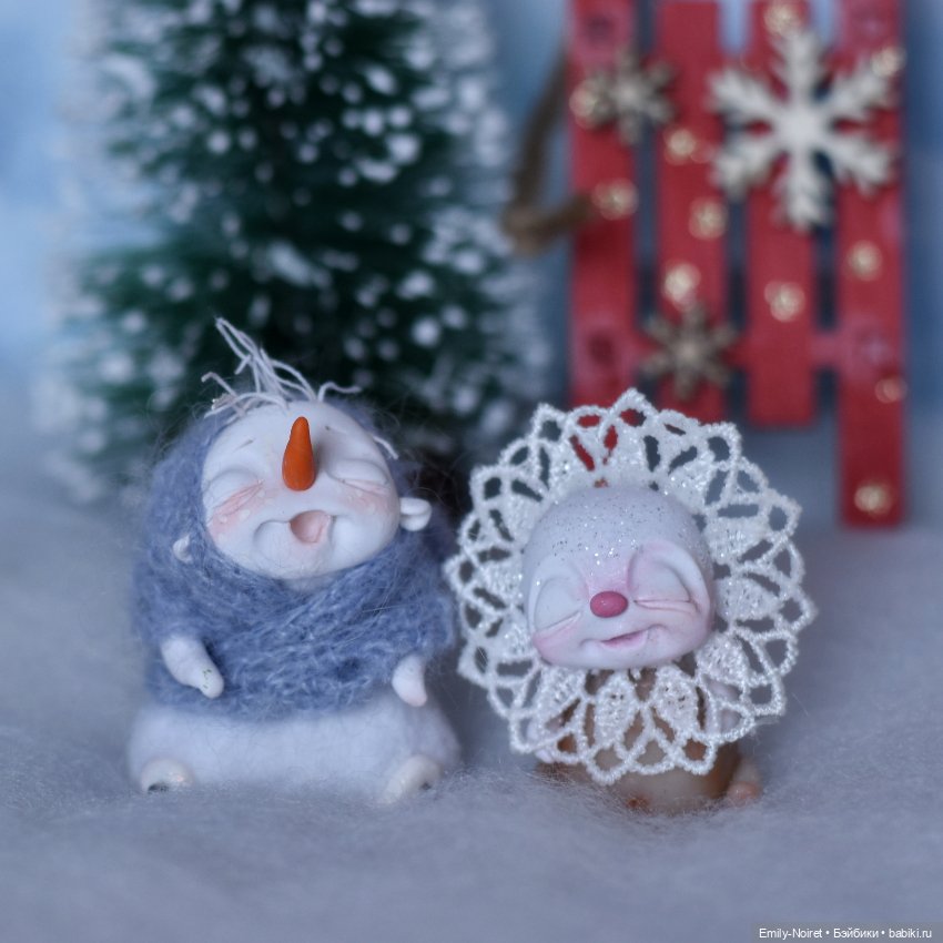 Снеговичок и Снежинка — Домашние фото авторских игрушек: Тедди (фото 4)