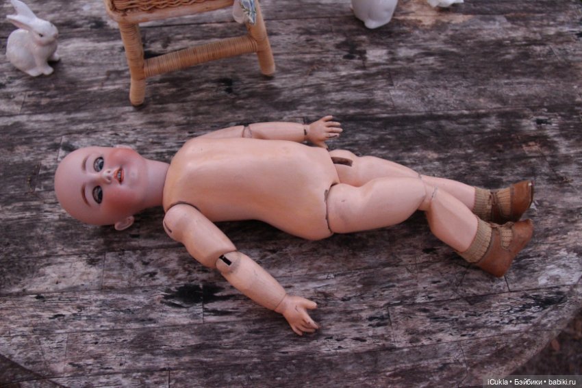 Antique French doll DEP tête jumeau 46 cm/18"-маленькая хитруля Соня (фото 7)