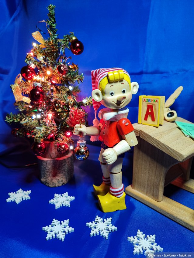 Буратино🎄😊 — Авторские куклы из дерева