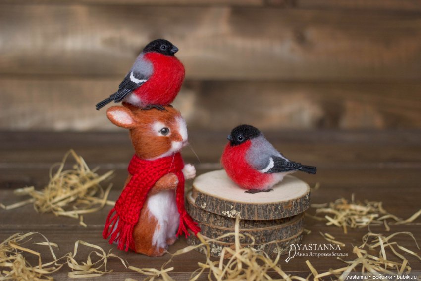 Зайка — Валяные игрушки из шерсти: сухое валяние