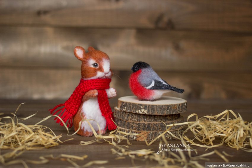 Зайка — Валяные игрушки из шерсти: сухое валяние (фото 10)