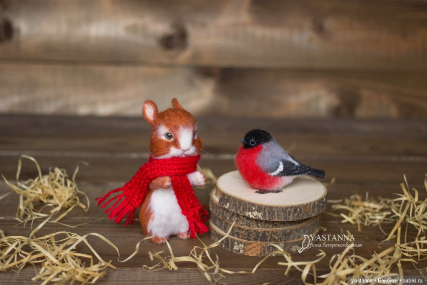 Зайка — Валяные игрушки из шерсти: сухое валяние