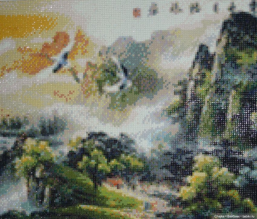 Шикарная большая картина \ алмазная мозаика "Водопад" (120\50 см) (фото 10)