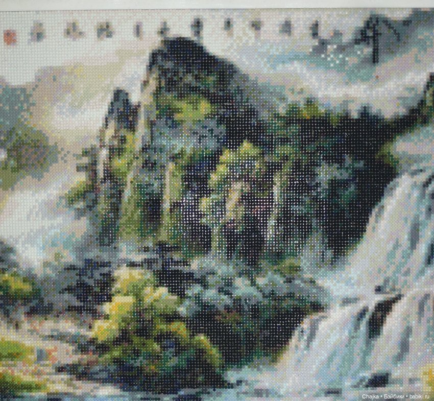 Шикарная большая картина \ алмазная мозаика "Водопад" (120\50 см) (фото 9)