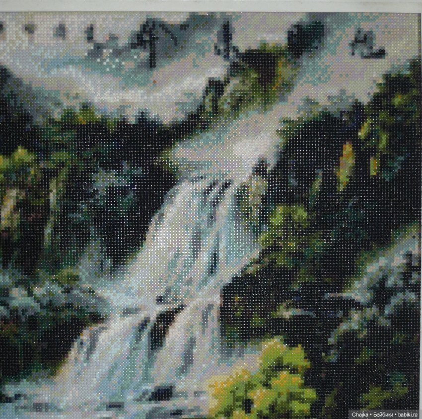 Шикарная большая картина \ алмазная мозаика "Водопад" (120\50 см)