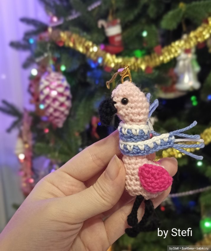 Фламинго. Брелочек или ёлочная игрушка