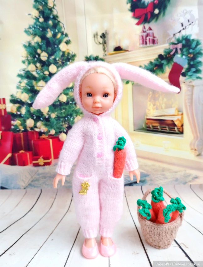 Наряд "Зайка" для мини паолочек и им подобным куколкам (фото 3)