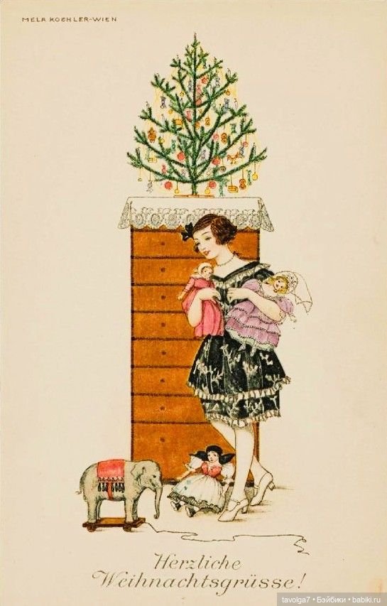Новогодние модные открытки от 1900х и 1910х до 1923 года (фото 5)