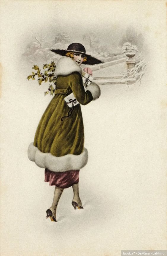 Новогодние модные открытки от 1900х и 1910х до 1923 года (фото 3)
