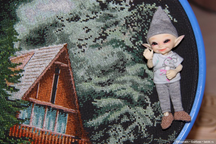 История одной вышивки. "Домик в лесу" (фото 7)