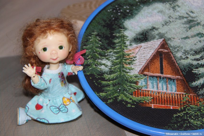 История одной вышивки. "Домик в лесу" (фото 9)