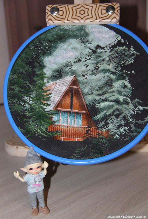 История одной вышивки. "Домик в лесу" (фото 4)