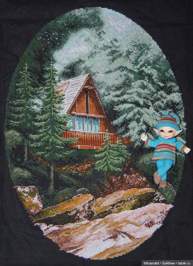 История одной вышивки. "Домик в лесу"