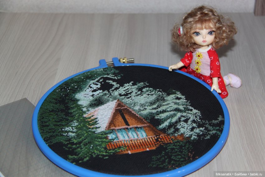 История одной вышивки. "Домик в лесу" (фото 2)