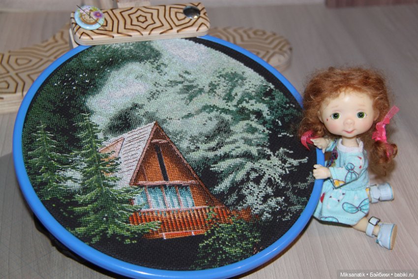 История одной вышивки. "Домик в лесу" (фото 8)