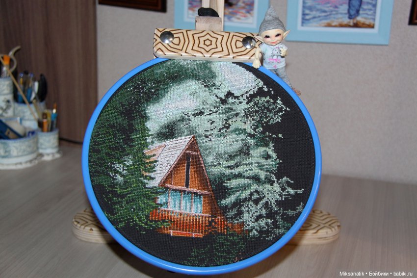 История одной вышивки. "Домик в лесу" (фото 3)