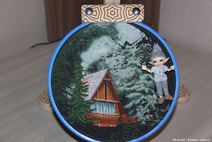История одной вышивки. "Домик в лесу" (фото 6)