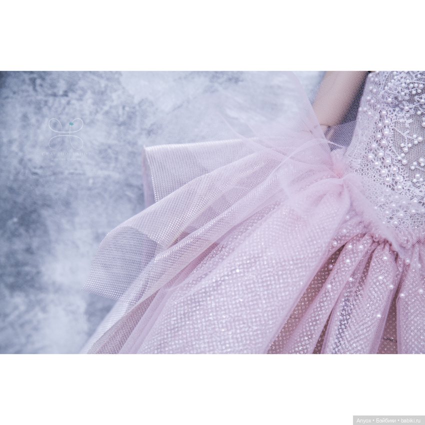 Розовая пудра с легким сиянием - второе Новогоднее платье для моих девочек