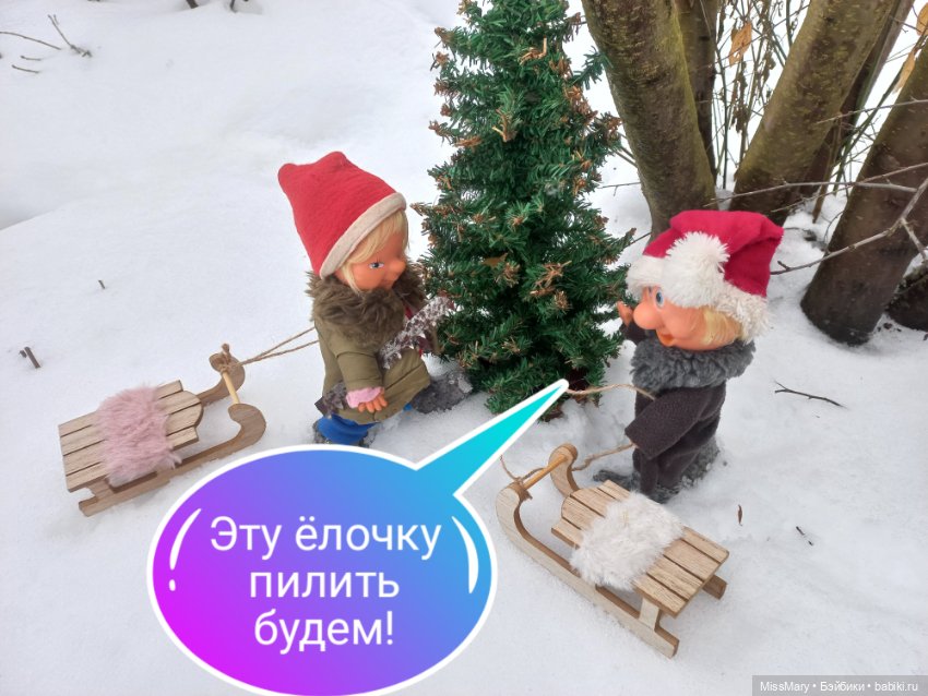 Весёлые картинки. "На саночках за ёлочкой"