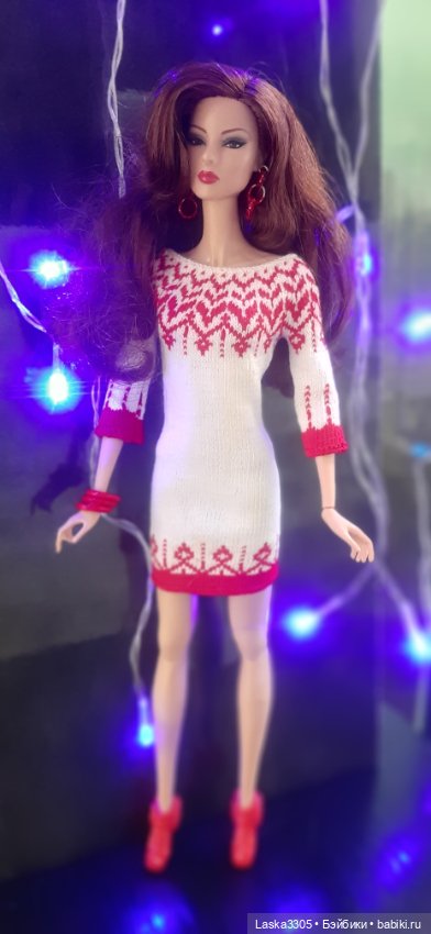 Жакард спицами — Одежда и обувь для кукол своими руками: фото (фото 7)