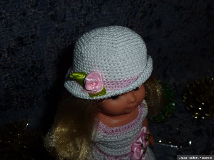 Авторский вязаный наряд на куклу ГДР 19 см (AHG) (фото 5)