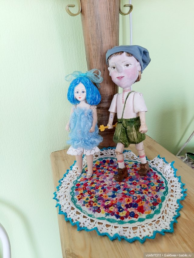 Мальвина - куколка из дерева к Рождеству (фото 9)