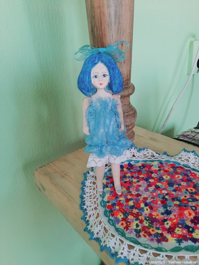 Мальвина - куколка из дерева к Рождеству (фото 8)