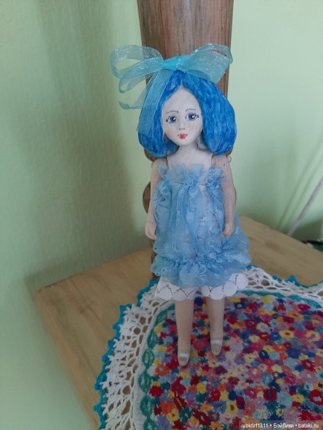 Мальвина - куколка из дерева к Рождеству (фото 5)