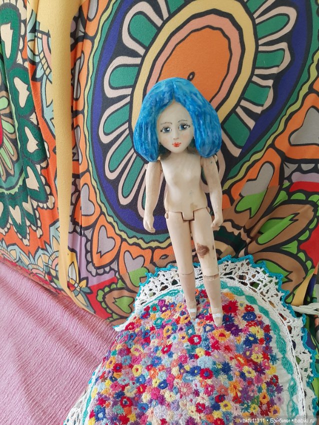 Мальвина - куколка из дерева к Рождеству