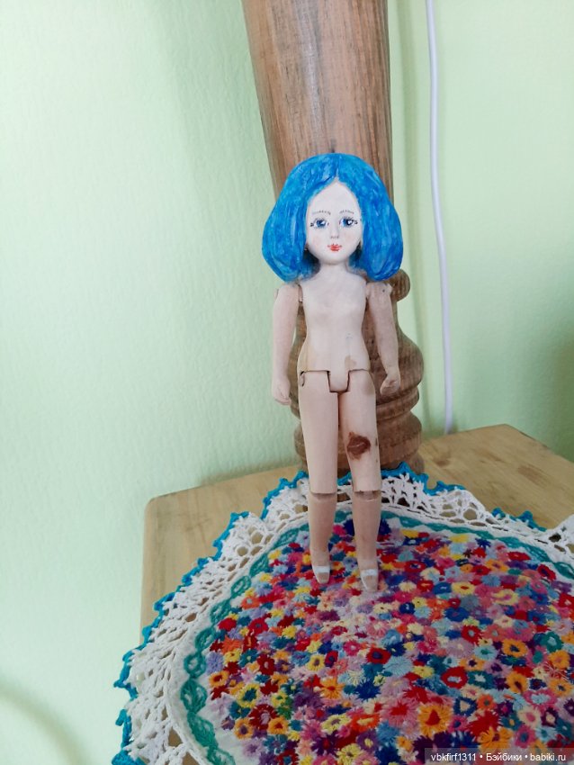 Мальвина - куколка из дерева к Рождеству (фото 2)