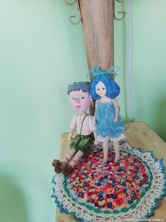 Мальвина - куколка из дерева к Рождеству (фото 10)