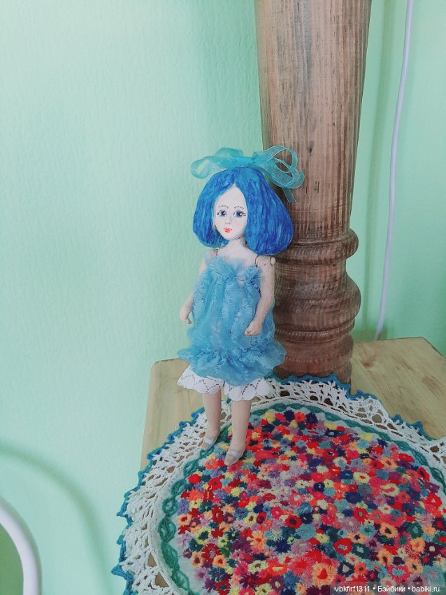 Мальвина - куколка из дерева к Рождеству (фото 7)