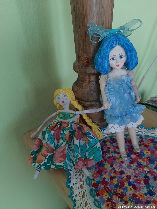 Мальвина - куколка из дерева к Рождеству