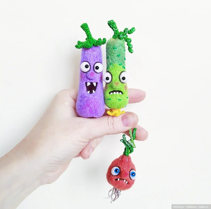 КрейзиОвощи 😁🤪 — Валяные игрушки из шерсти: сухое валяние (фото 4)