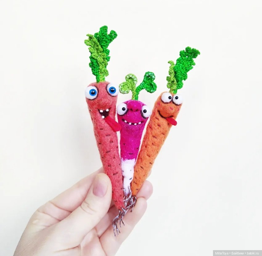 КрейзиОвощи 😁🤪 — Валяные игрушки из шерсти: сухое валяние (фото 3)