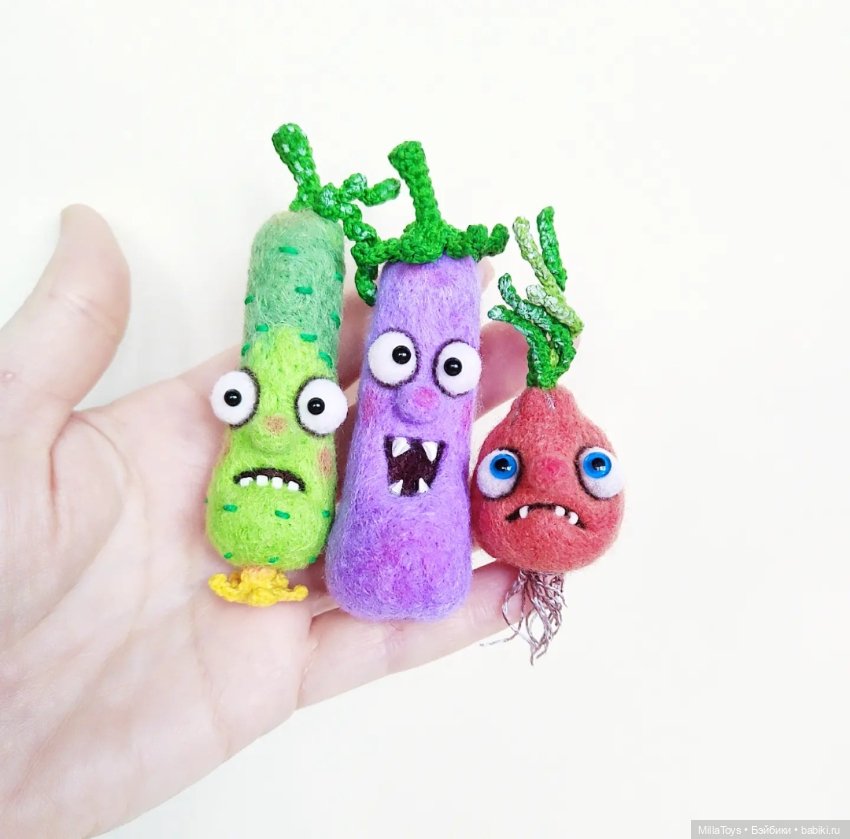 КрейзиОвощи 😁🤪 — Валяные игрушки из шерсти: сухое валяние (фото 5)