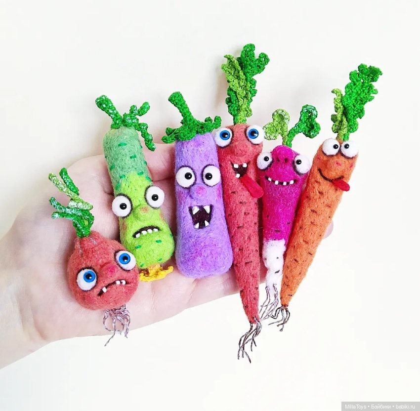 КрейзиОвощи 😁🤪 — Валяные игрушки из шерсти: сухое валяние (фото 2)