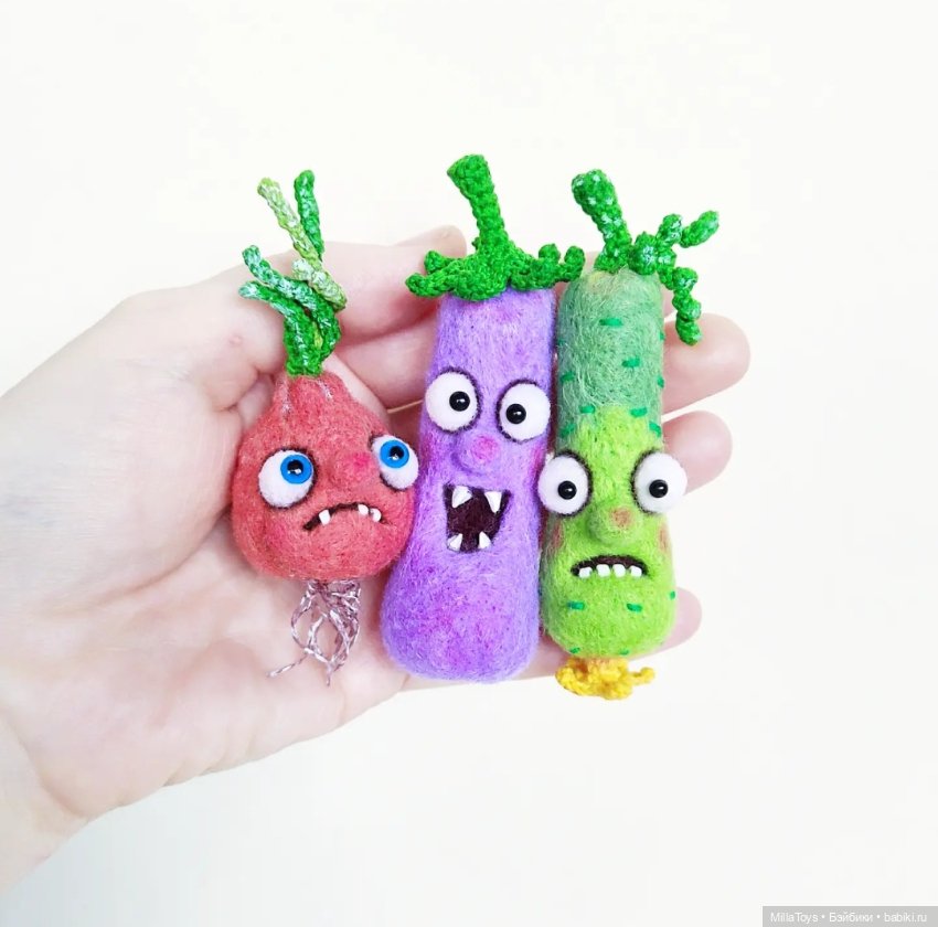 КрейзиОвощи 😁🤪 — Валяные игрушки из шерсти: сухое валяние (фото 7)