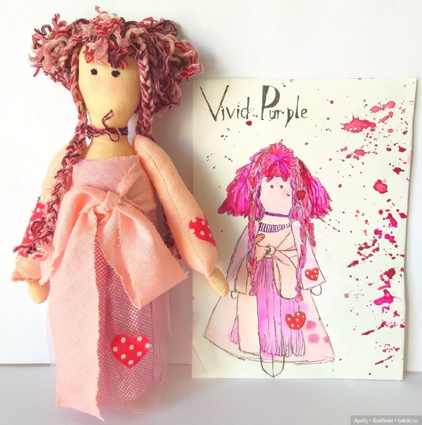 Вайвид Пюрпл, из старого — Авторские текстильные куклы: Вальдорфские (фото 2)