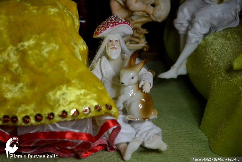 Платье и кокошник из винтажного плюша для Phicen (фото 3)