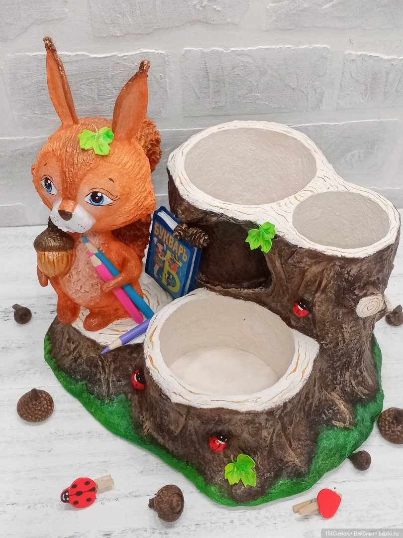 Органайзер с белочкой — Лепка авторских игрушек и папье