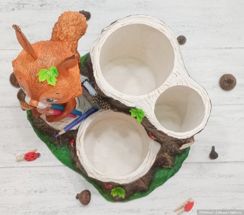 Органайзер с белочкой — Лепка авторских игрушек и папье