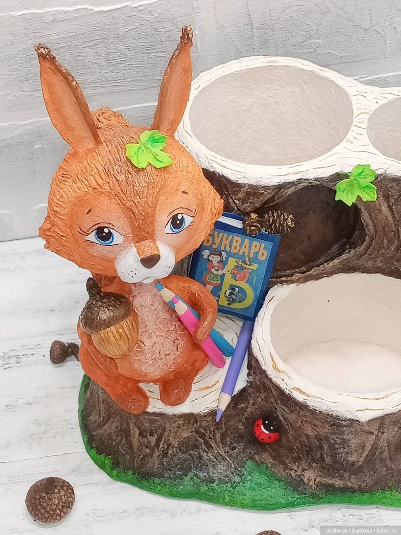 Органайзер с белочкой — Лепка авторских игрушек и папье (фото 8)