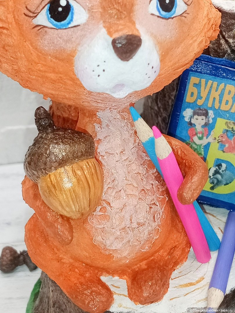 Органайзер с белочкой — Лепка авторских игрушек и папье (фото 7)