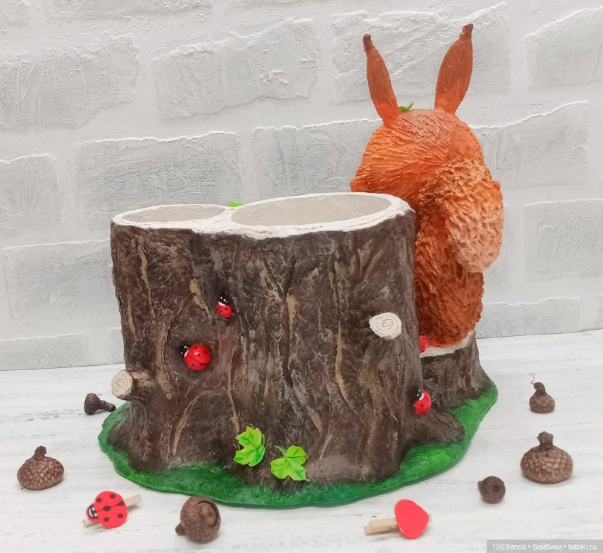 Органайзер с белочкой — Лепка авторских игрушек и папье